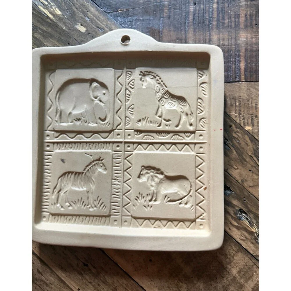 Brown Bag Cookie Art 1997 Hill Design Safari Cut Apart Mold Lion Elephant Zebra